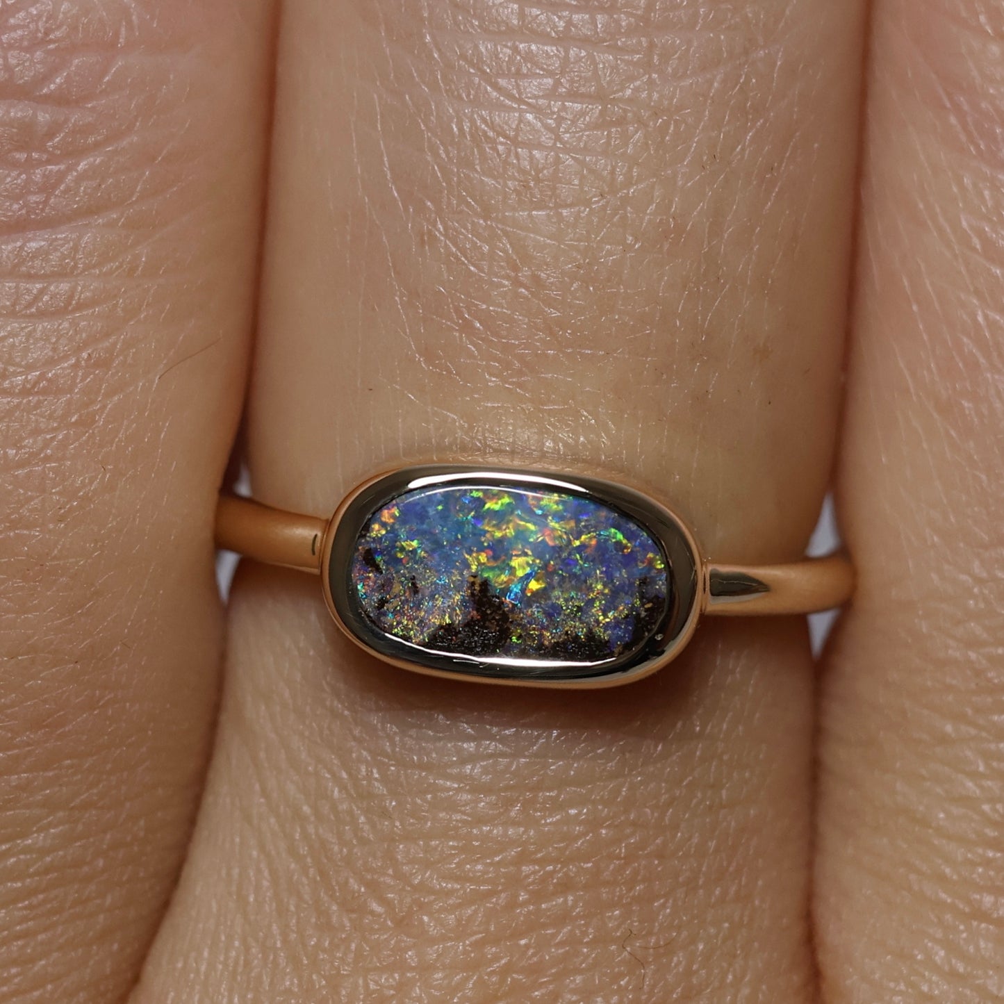 Boulder Opal Ring - 9K Yellow Gold
