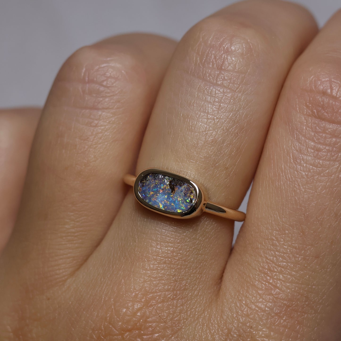 Boulder Opal Ring - 9K Yellow Gold