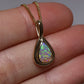 Crystal Opal Pendant - 9k Yellow Gold