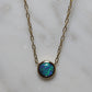 Black Opal Pendant - 9K Yellow Gold