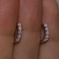Multi Stone Huggie Earrings - Sterling Silver