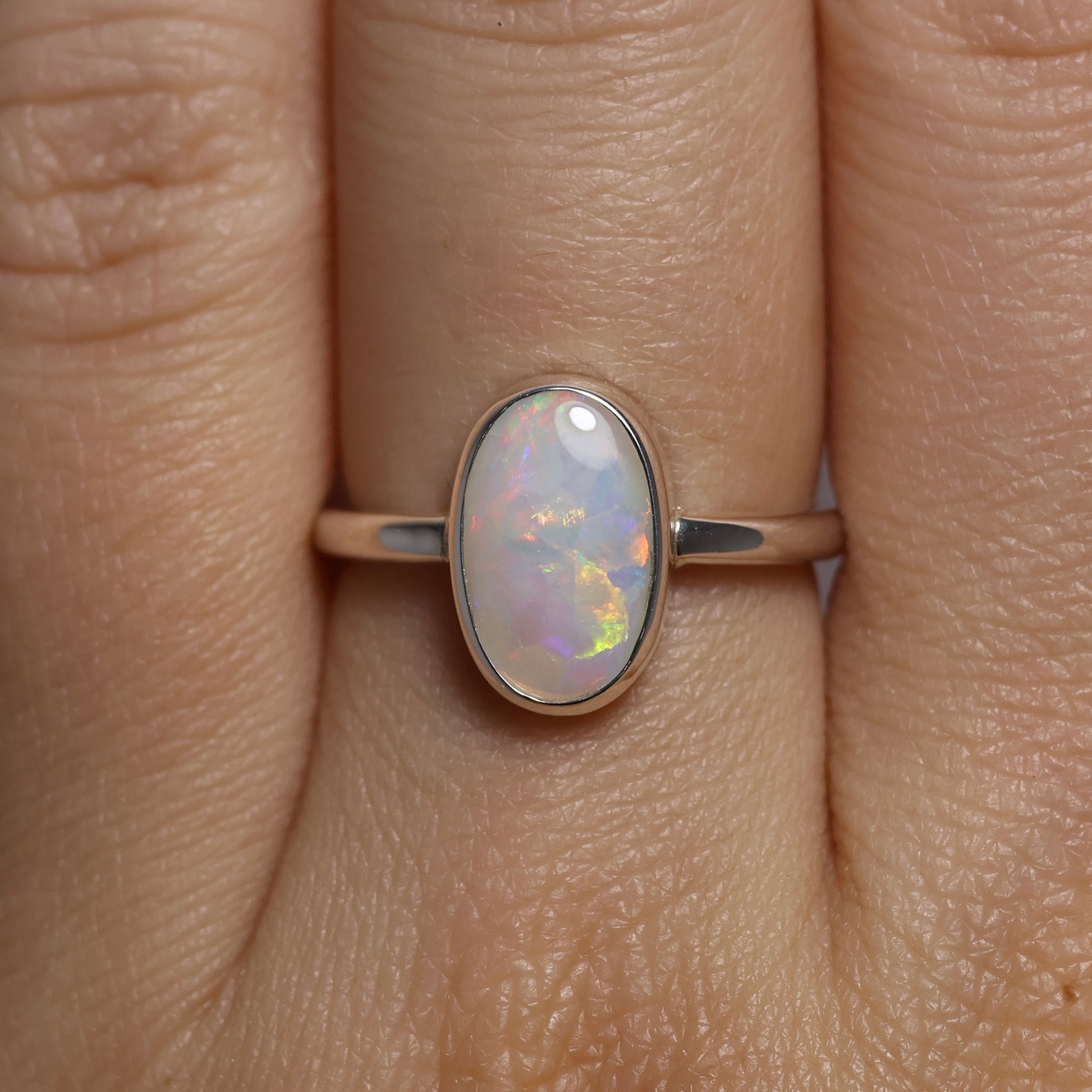 Crystal Opal Ring - Sterling Silver