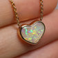 Heart Opal Pendant - 9K Yellow Gold