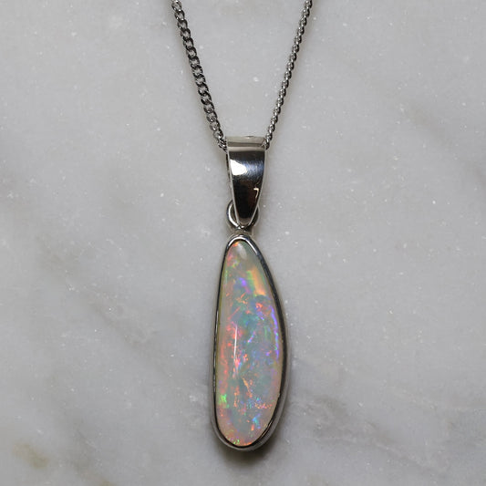 Crystal Opal Pendant - Sterling Silver