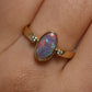 Crystal Opal Ring With Diamonds - 18K Yellow Gold