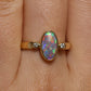 Crystal Opal Ring With Diamonds - 18K Yellow Gold