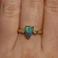 Black Opal Ring With Diamonds - 18K Yellow Gold