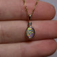 Opal Pendant With Diamond - 9K Yellow Gold